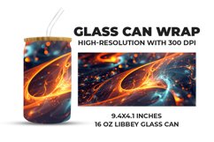Orange Blue Lights Glass Can Wrap Product Image 1