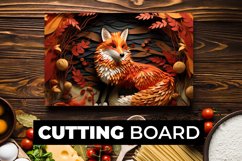 Fox With Flowers Cutting Board sublimation Product Image 1