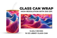 Colorful 3D Waves Glass Can Wrap Product Image 1