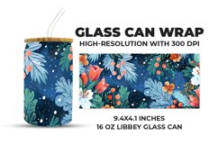 Floral Glass Can Wrap Product Image 1
