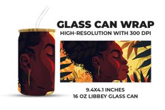 Black Woman Glass Can Wrap Product Image 1