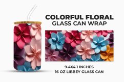 Colorful Floral Glass Can Wrap Product Image 1