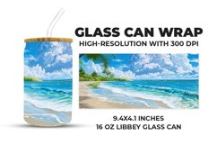 Beach Stained Glass Glass Can Wrap Product Image 1