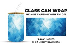 Square Blue Glass Can Wrap Product Image 1