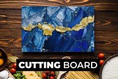 Gold And Blue Marble Cutting Board sublimation Product Image 1