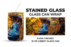 Monkey Stained Glass Glass Can Wrap Product Image 1