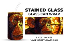 Monkey Stained Glass Glass Can Wrap Product Image 1