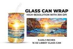 Sunset Stained Glass Glass Can Wrap Product Image 1