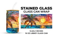 Beach Stained Glass Glass Can Wrap Product Image 1