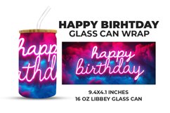 Happy Birthday Glass Can Wrap Product Image 1