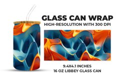 3D Orange Blue Glass Can Wrap Product Image 1