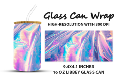 Holographic Glass Can Wrap Product Image 1