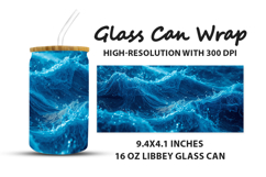 Blue Waves Glass Can Wrap Product Image 1