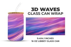 3D Waves Glass Can Wrap Product Image 1