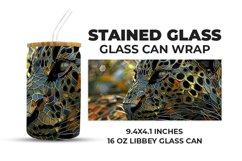 Leopard Stained Glass Glass Can Wrap Product Image 1