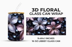 3D Floral Glass Can Wrap Product Image 1