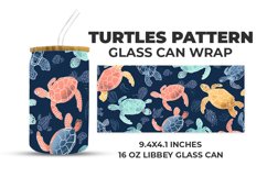 Turtles Pattern Glass Can Wrap Product Image 1
