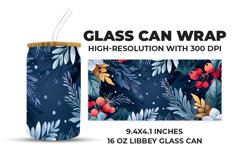 Floral Glass Can Wrap Product Image 1