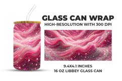 Pink Glittering Lights Glass Can Wrap Product Image 1