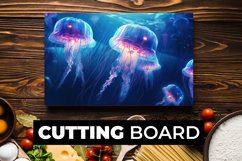 Neon Jellyfish Cutting Board sublimation Product Image 1