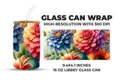 Mix Floral Glass Can Wrap Product Image 1