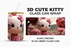 3D Cute Kitty Glass Can Wrap Product Image 1