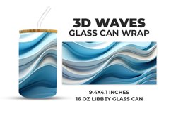 3D Waves Glass Can Wrap Product Image 1