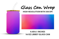 Blue Red Gradient Glass Can Wrap Product Image 1