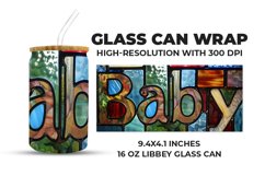Baby Text Glass Can Wrap Product Image 1