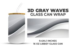 3D Gray Waves Glass Can Wrap Product Image 1