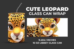 Cute Leopard Glass Can Wrap Product Image 1