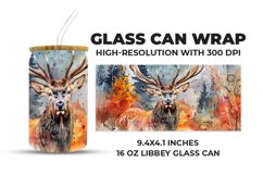 Painted Deer Glass Can Wrap Product Image 1