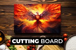 Phoenix With Fire Cutting Board Sublimation Product Image 1