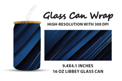 Abstract Blue Glass Can Wrap Product Image 1