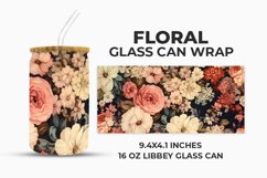 Floral Glass Can Wrap Product Image 1