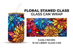 Floral Stained Glass Glass Can Wrap Product Image 1