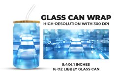 Square Blue Glass Can Wrap Product Image 1