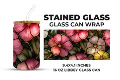 Floral Stained Glass Glass Can Wrap Product Image 1