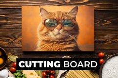 Funky Cat Cutting Board sublimation Product Image 1