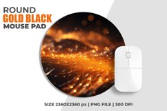 Gold Black Round Mouse Pad Product Image 1