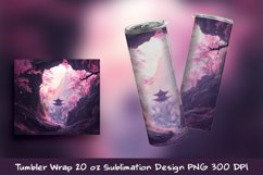 Sakura Cave Tumbler Wrap Sublimation Design Product Image 1