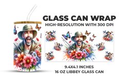 Fisherman With Flowers Glass Can Wrap Product Image 1