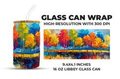 Painted colorful Trees Glass Can Wrap Product Image 1