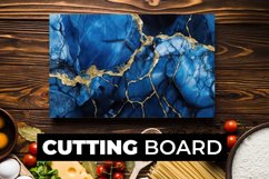 Gold And Blue Marble Cutting Board sublimation Product Image 1