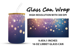 Golden Bokeh with Colorful Background Glass Can Wrap Product Image 1