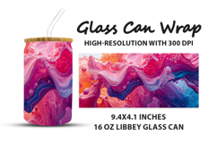 Colorful Swirl Glass Can Wrap Product Image 1