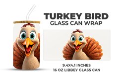 Turkey Bird Glass Can Wrap Product Image 1