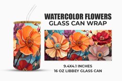 Watercolor Flowers Glass Can Wrap Product Image 1