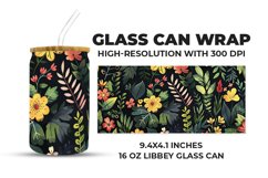 Floral Glass Can Wrap Product Image 1