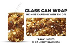 Golden Glitter Glass Can Wrap Product Image 1